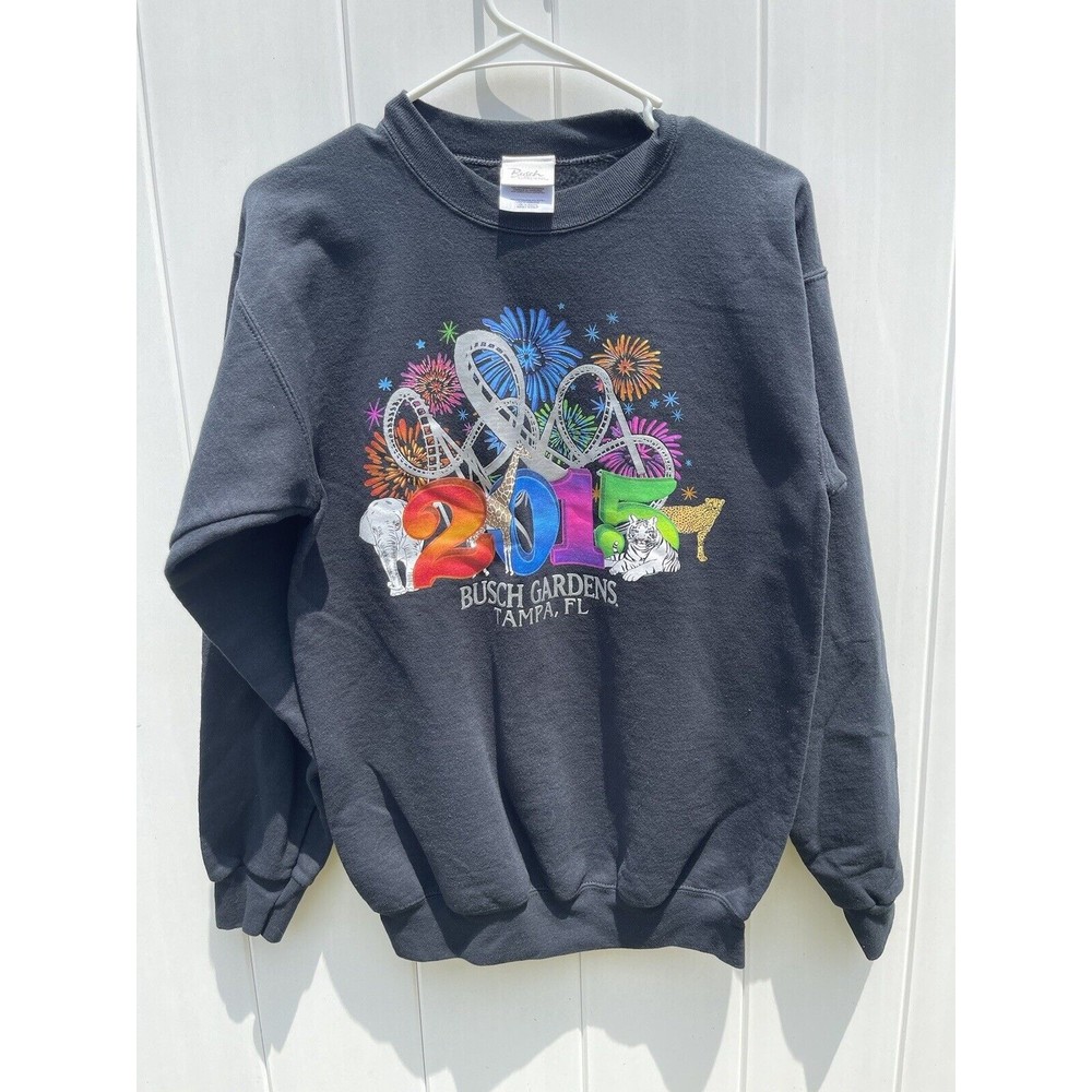 2015 Busch Gardens Tampa Bay Florida Souvenir Black Sweatshirt Size Small
